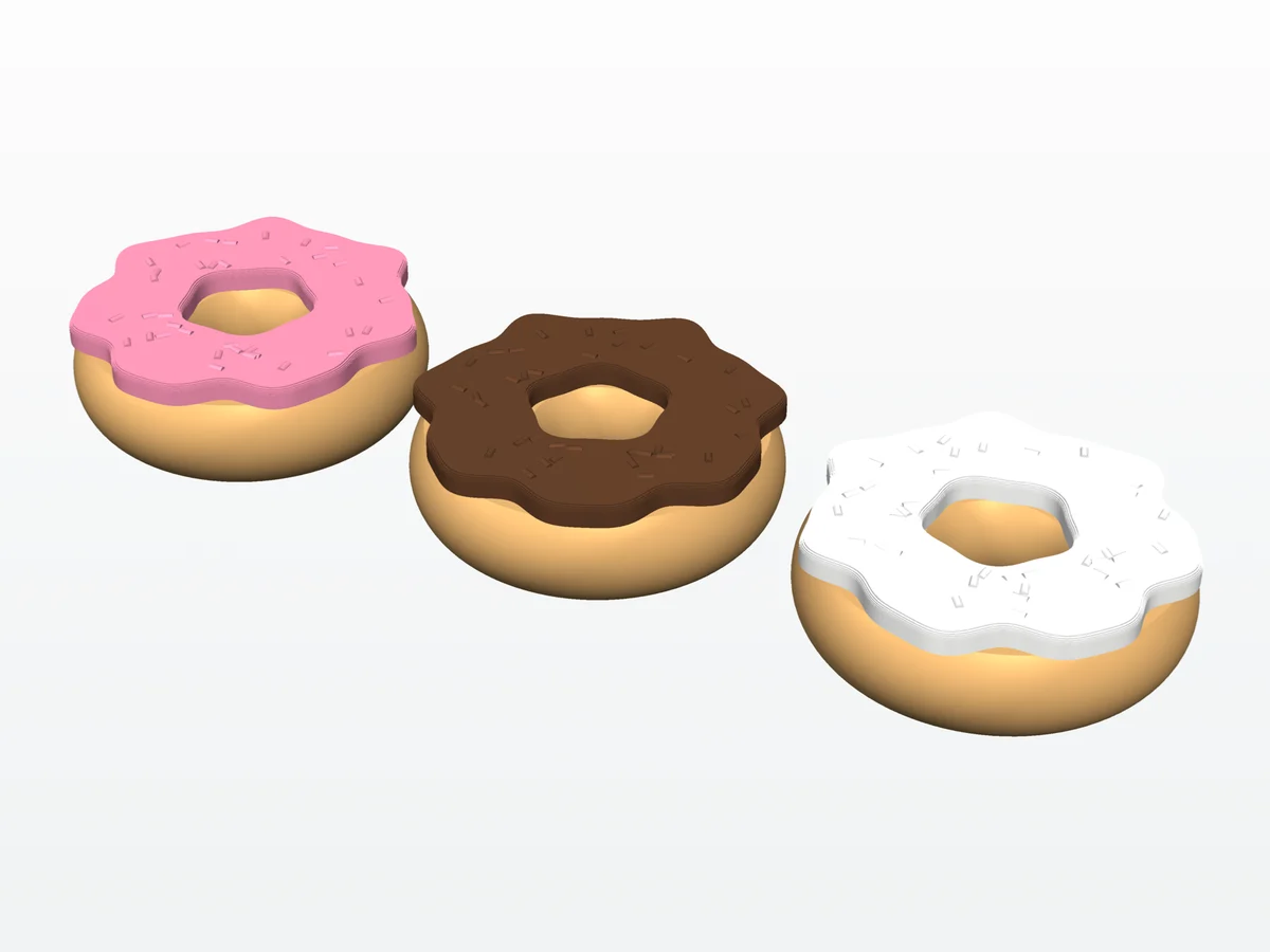 3 pączki i 3 lukry (wizualizacja)