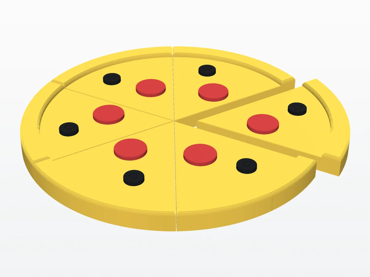 Pizza (6 kawałków) + 12 dodatków (wizualizacja)